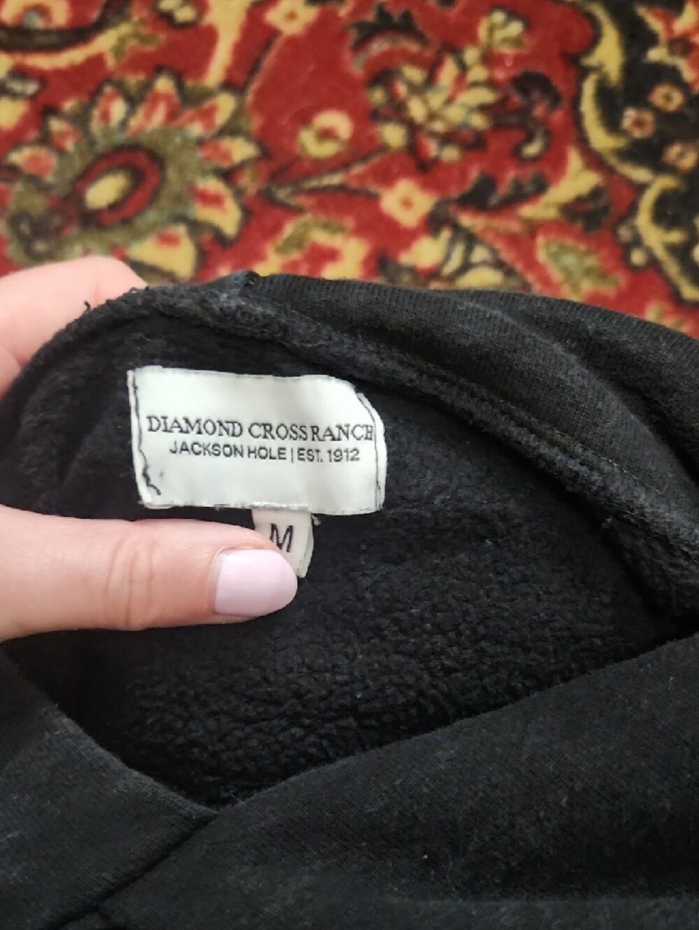 Diamond Cross Ranch Sunfaded Black Hoodie - Picture 3 of 3